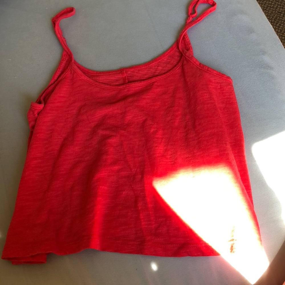 Red flowy tank top